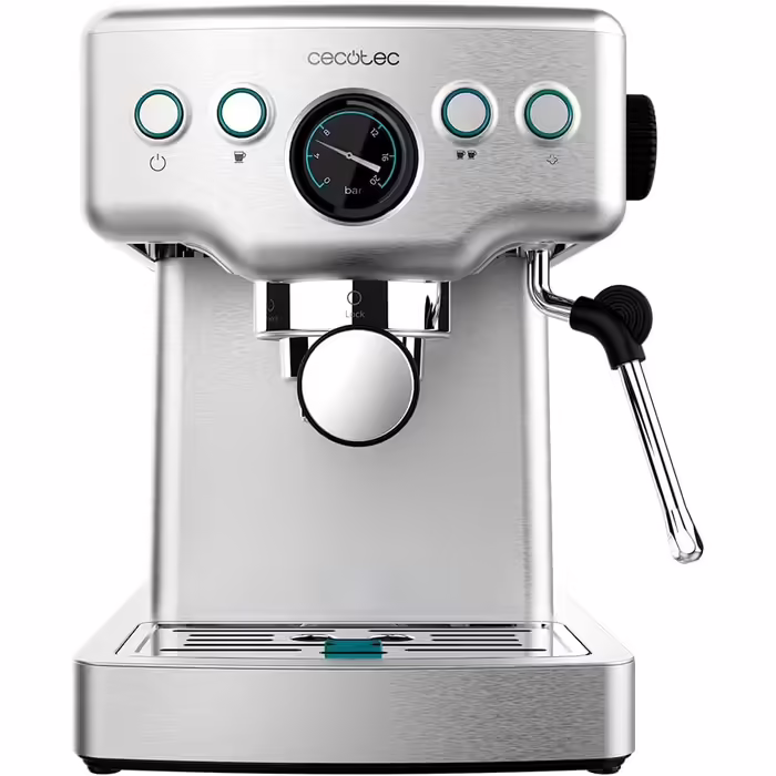 Еспресо-машина Cecotec Barista Power Mini, 1465 Вт, 20 бар, з манометром, термоблоком, поворотною паровою насадкою, подвійним носиком і резервуаром 1,8 л