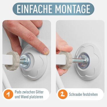 Захист для сходів IB STYLE для дітей - сітка для сходів, бар'єр для тварин, без свердління, білий, 67-75 см (4 накладки для стін)