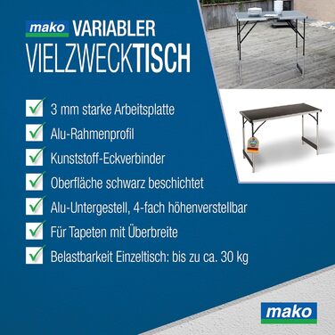 Складний алюмінієвий стіл для кемпінгу з 4 табуретами – міцний, регульований, 100x60x90 см