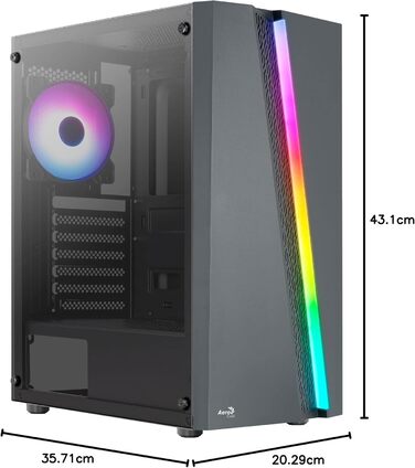 Корпус ПК Aerocool Micro ATX BLADEBK з 3 RGB вентиляторами та сітчастою передньою панеллю (Чорний)