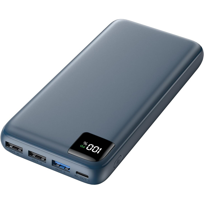 Power Bank SOARAISE 27000mAh з LED-дисплеєм: зарядний акумулятор для телефону та планшета (блакитний)