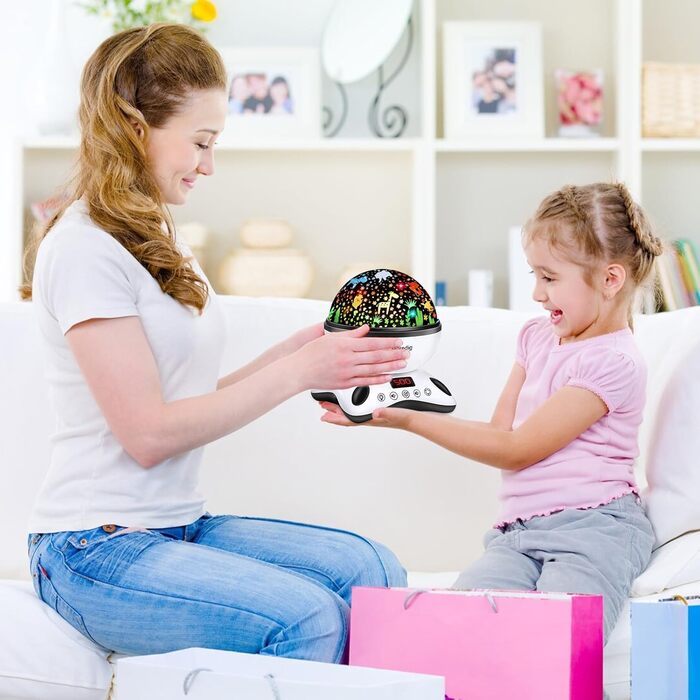 Moredig Night Light Starry Sky Projector for Kids with Remote Control, Timer, Night Light Baby Night Light for Children for Birthday Gift, Nursery, Christmas Gifts - Black and White