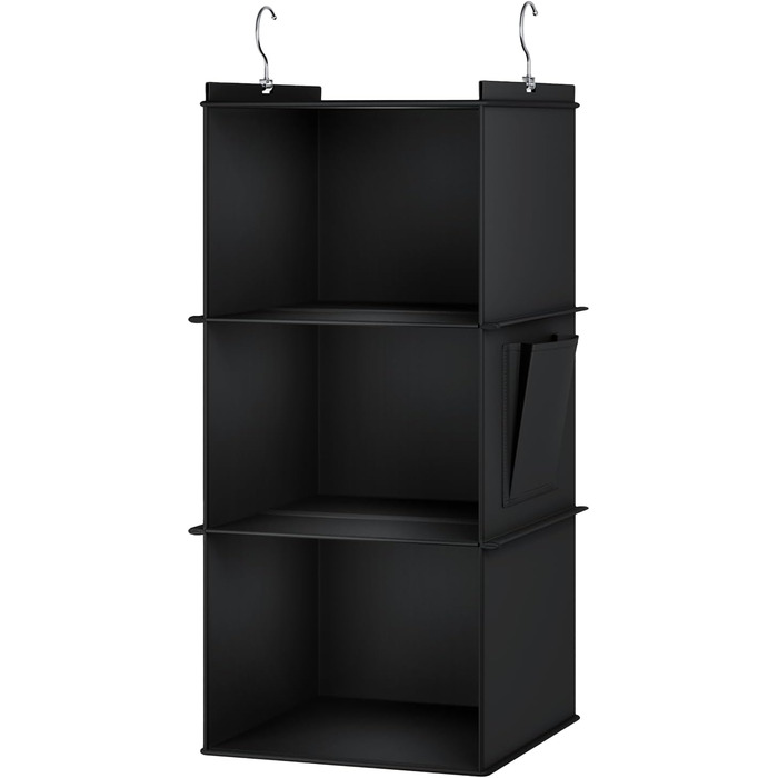 Організатор для шафи Youdenova з 6 відділеннями, міцний, з МДФ та бамбуком, чорний