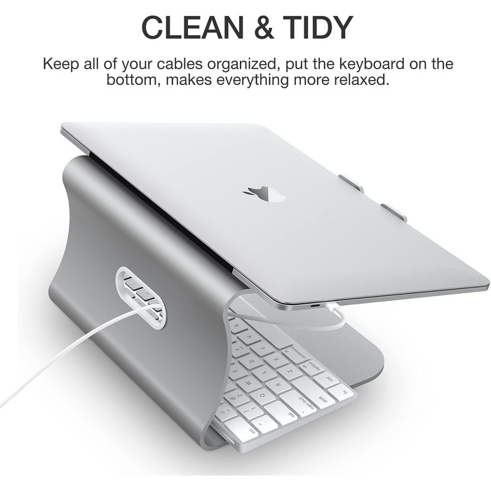 Підставка для ноутбука з алюмінію, Heat-Vent, сумісна з MacBook, Dell, HP, Lenovo, Microsoft Surface, Samsung, 11-16 дюймів, сірий (патентована) (102S-Silver)