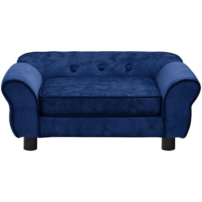 Софа для собак VidaXL, темно-синього кольору, 72x45x30 см, плюшеве ліжко для собак та котів