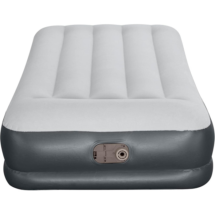 Надувний матрац Novaluxe з вбудованим електронасосом та подушкою, сірий 191x97x38 см