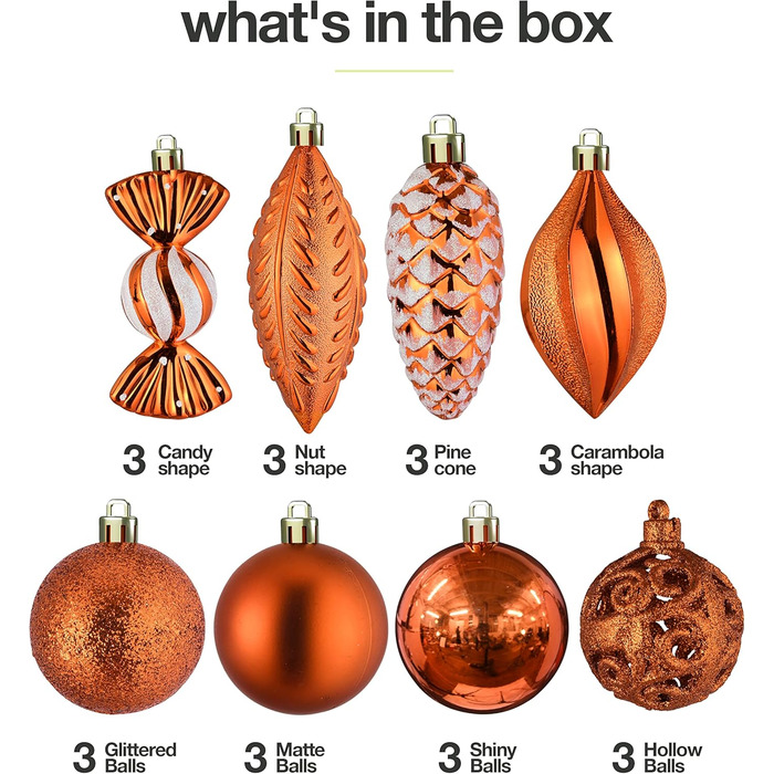 М'які кулі для прикрашання ялинки з міді, 24 шт. - прикраси для ялинки та декорування святкового інтер'єру