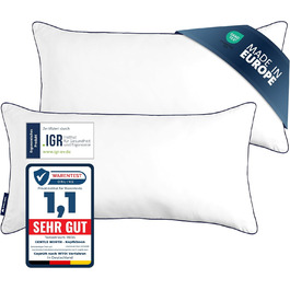 Gentle North High-Quality Pillows (40x80 cm) - Hotel Quality 2-Pack Fluffy, well-filled pillows suitable for allergy sufferers (Ökotex 100 Certified) - Washable at 60° 2x | 40x80