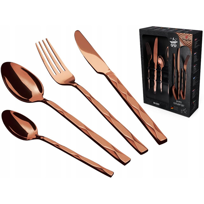 Набір столових приборів Berlinger Haus Rose Gold BH-2621, 24 предмети