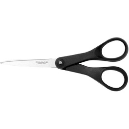 Ножиці Fiskars Essential 18 см, чорні, з якісної сталі та пластику