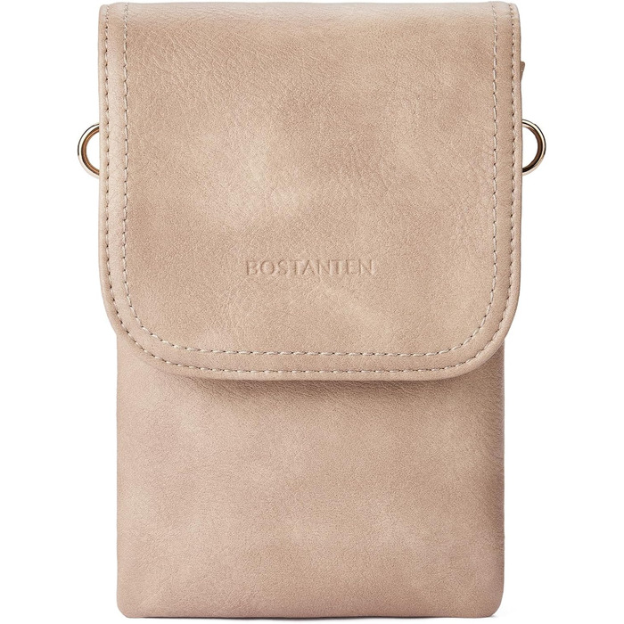 Сумка-клатч BOSTANTEN для телефону через плече, сіра (A-13-braun) - PU шкіра, жіноча, з гаманцем