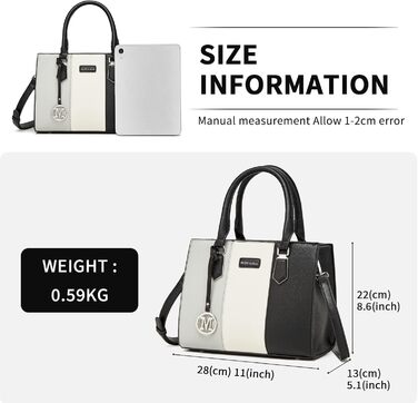 Сумка жіноча Miss Lulu середнього розміру з PU шкіри, сіра+чорна, з плечовим ремінцем для офісу, школи, подорожей та покупок