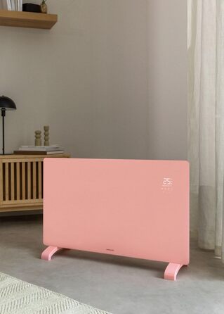 Електричний конвектор CREATE/WARM Crystal 2000W з WiFi, скло, пастельно-рожевий, LED-touchscreen, 2 режими