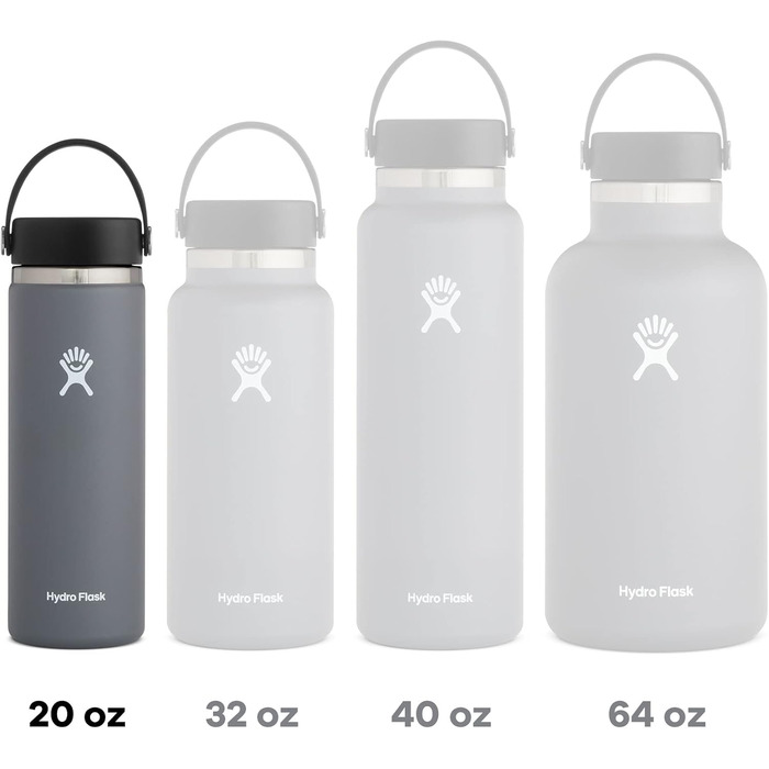 HYDRO FLASK - 1180ml (40oz) Water Bottle - Insulated Stainless Steel Water Bottle - Sports Bottle with Leak-Proof Flex Cap Lid & Strap - Dishwasher Safe Thermos Bottle - Wide Mouth Opening - (Snapper, 591 ml)