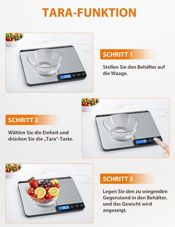 Кухонні ваги цифрові, 10 кг з LCD дисплеєм та функцією тарування, для випічки, приготування їжі та зважування ювелірних виробів, з точністю 1 г (K28H)