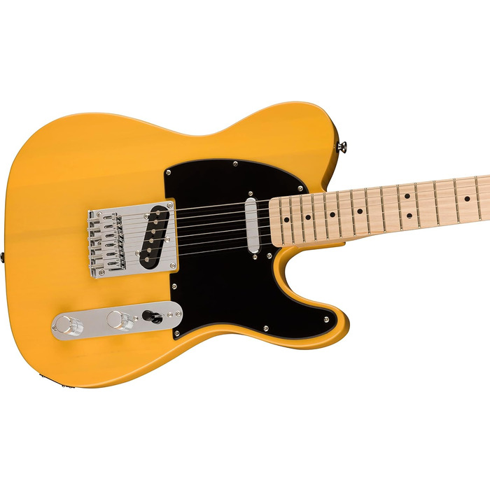 Squier Sonic Telecaster: електрогітара Fender з палісандровим гриф, чорна захисна пластина, колір Butterscotch Blonde, з безкоштовними онлайн-уроками Fender Play