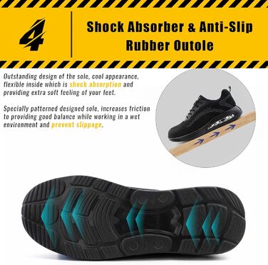 Робочі черевики Hitmars Unisex з автоматичним замиканням, розмір 36-46 (сірий, 46 EU)