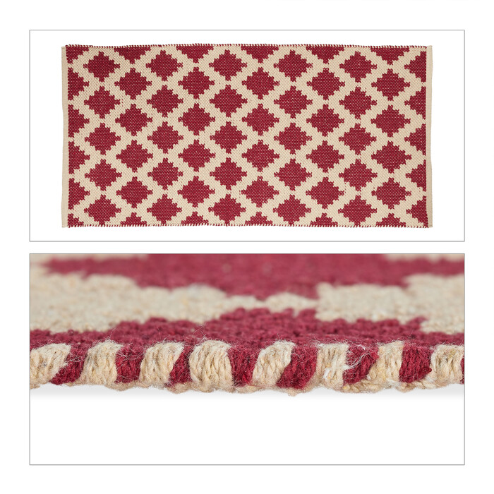 Relaxdays Cotton Runner Rug, 70 x 140 cm