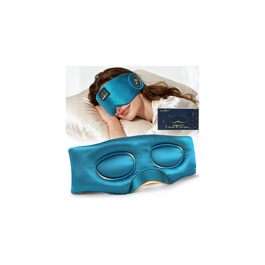 Маска для сну MUSICOZY Bluetooth з навушниками, шовкова 100% (шовк мульбері), 3D для зручного сну на боці, повна темрява, м'яка, дихаюча, акумулятор 14 годин, зелена