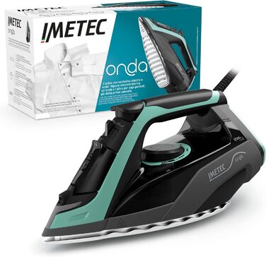 Відпарювач Imetec 9440 Welle: потужний відпарювач з технологією Gleitwelle, 2400 Вт, 200 г паровий удар, 300 мл резервуар, захист від накипу, чорно-зелений