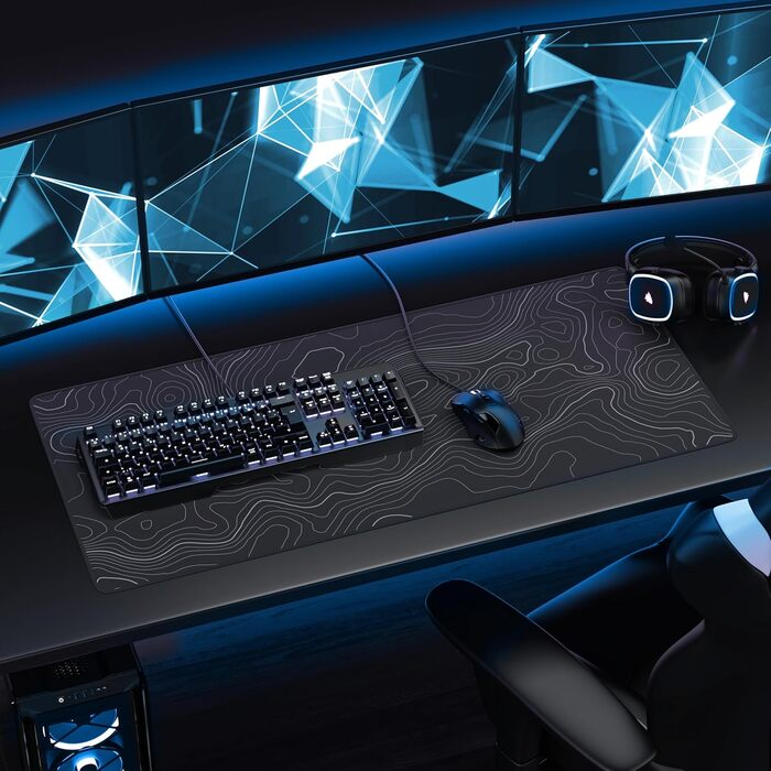 Килимок для миші TITANWOLF XXL 900x400mm - великий, покращена точність та швидкість, топографія