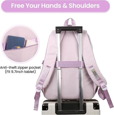 Дитячий рюкзак IvyH для дівчаток: водонепроникний, велика місткість, 2-6 клас, для школи, гімназії, університету, фіолетовий