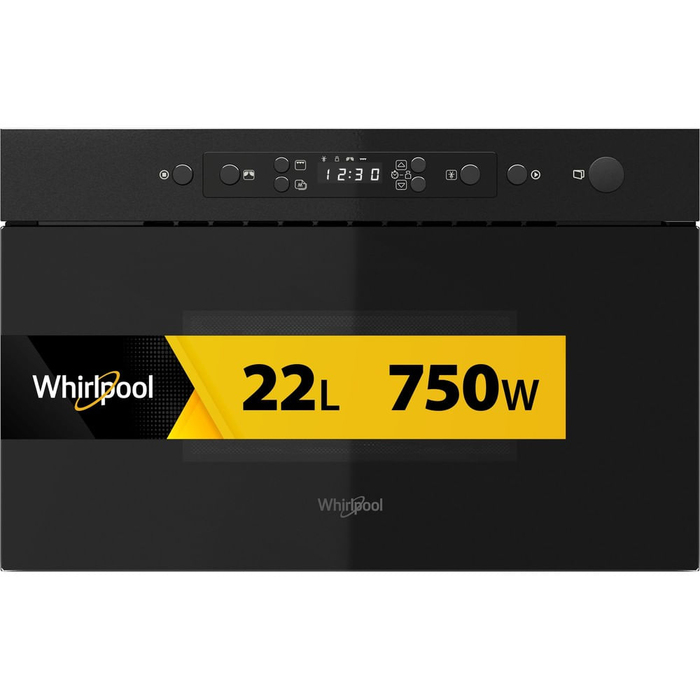 Вбудована мікрохвильова піч Whirlpool MBNA920B, чорна, 750 Вт, 22 л, з грилем