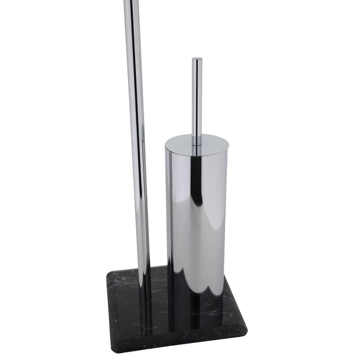 Набір для ванної кімнати Axentia Galant: тримач туалетного паперу, щітка для туалету та підставка - хром/мармур, чорний, без свердління