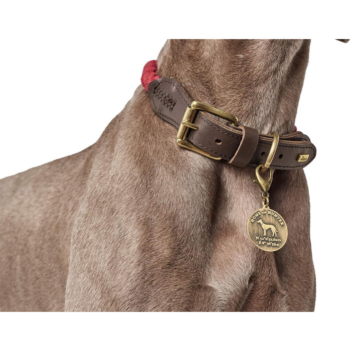 Нашийник для собак HUNTER List, шкіряний, морський стиль, міцний, водостійкий, гнучкий, розмір XL (70 см), бордовий