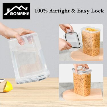 Набір контейнерів для зберігання GoMaihe 24 шт. з кришкою: герметичні контейнери для продуктів з етикетками та маркером | Коробки для зберігання на кухню для мюслі, борошна, кукурудзяних пластівців та цукру | Без BPA | Можна мити в посудомийній машині, чо