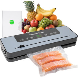 Вакуумний пакувальник Großcat з 50 пакетами, апарат для пакування продуктів харчування з різаком та цифровим таймером для кухні та ресторану