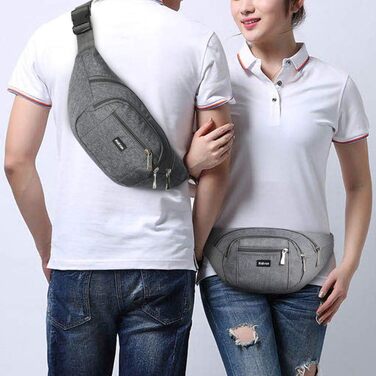 Водонепроникна поясна сумка на пояс для жінок та чоловіків, 3 кишені на блискавці, для походів, активного відпочинку, спорту, подорожей, гаманець для грошей (Світло-сірий)