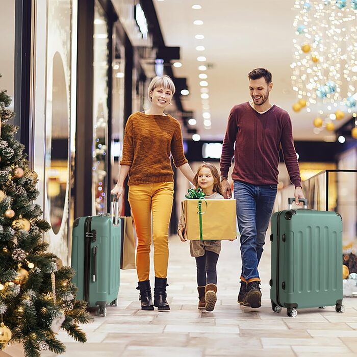 Набір валіз LEADZM 3 шт. з захистом кутів, ABS, телескопічний ручка, ручна поклажа, контрастне кольорове рішення (кремово-білий)