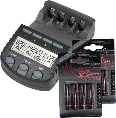 Зарядний пристрій Technoline BC 700 Set для акумуляторів V56706, чорний (BC700 SET 2100)