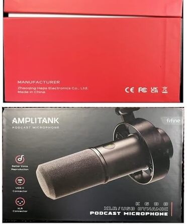 FIFINE XLR мікрофон студійний динамічний USB, для стрімінгу, подкастів, геймінгу, PS4/5, Mac, мікшер, звукова карта, чорний