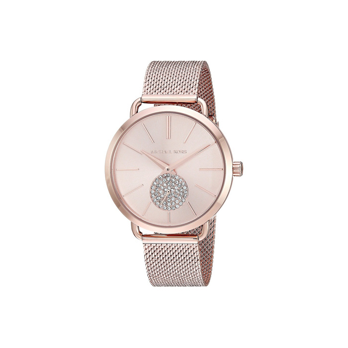 Жіночий годинник Michael Kors Portia 36 мм, колір рожеве золото з блискітками