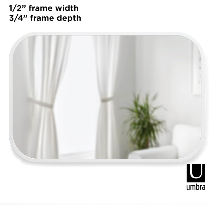 Дзеркало настінне Umbra Hub, 61 см, біле - для передпокою, ванної кімнати, вітальні