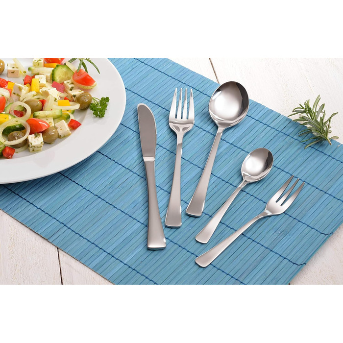 GRÄWE Stainless Steel Cutlery Set for 6 People, Place Setting Cutlery Set 30-Piece, Nickel-Free, Rust-Proof, Hand-Polished, Dishwasher-Safe - Würzburg Series