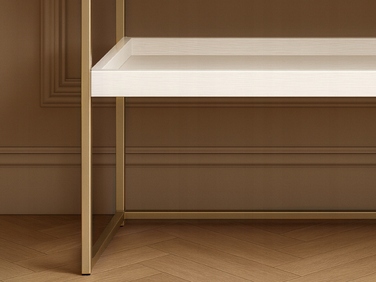 Консольний столик Mebel-Partner, білий/матовий золотий, 110 x 76,5 x 35 см
