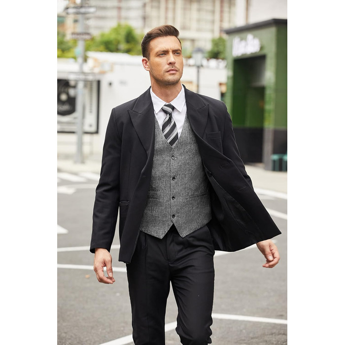 Жилет чоловічий COOFANDY сірий, формальний, для вечірок, діловий, на весілля, трахтенвесте