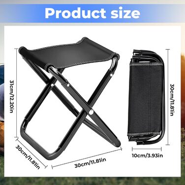 Складний стільчик Falthocker для відпочинку на природі: сад, пляж, кемпінг - легкий та компактний з сумкою для зберігання