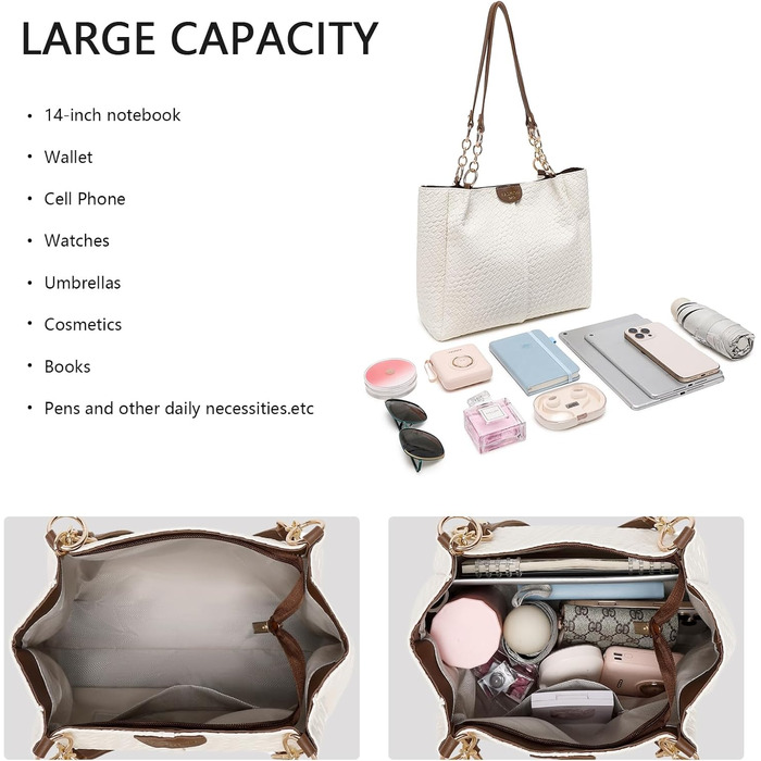 Сумка жіноча Unisoul Shopper - елегантна сумка через плече з екошкіри для офісу та подорожей, чорна