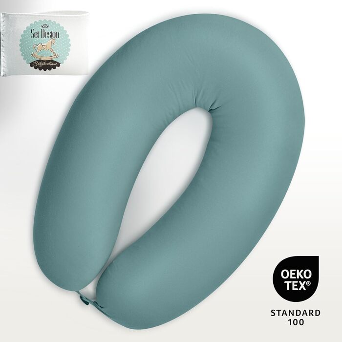 Подушка для вагітних та годування, ergonomisch, sei Design, 190x30 см, 100% органічна бавовна (Jersey Zart-mint)