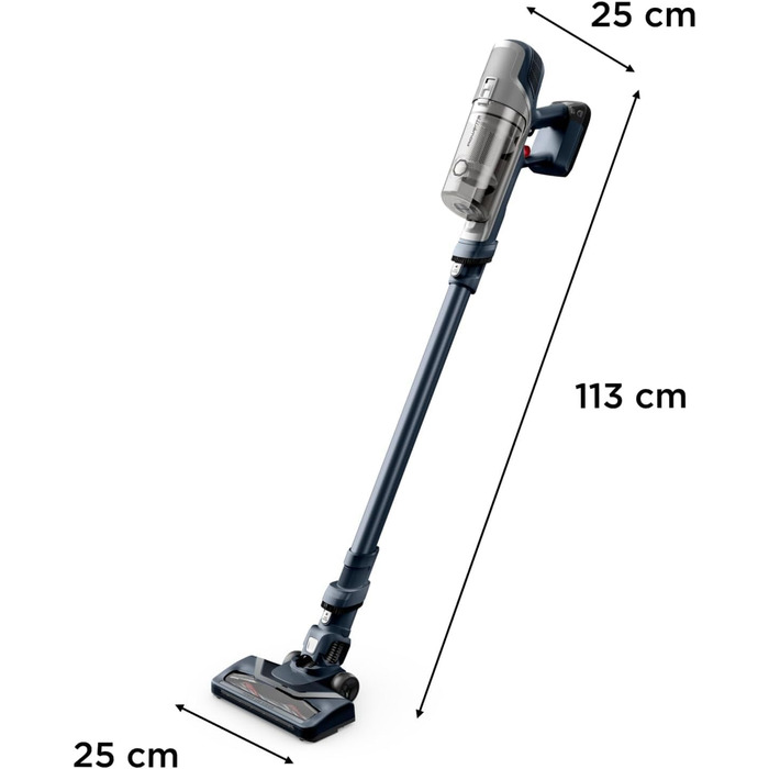 Бездротовий пилосос Rowenta X-Pert 6.60: акумуляторний, 100W, 45 хв роботи, без мішка, LED-насадка, легкий, 0,55 л, насадка для щілин, кріплення, чорний, RH6831EO (сірий/срібний)