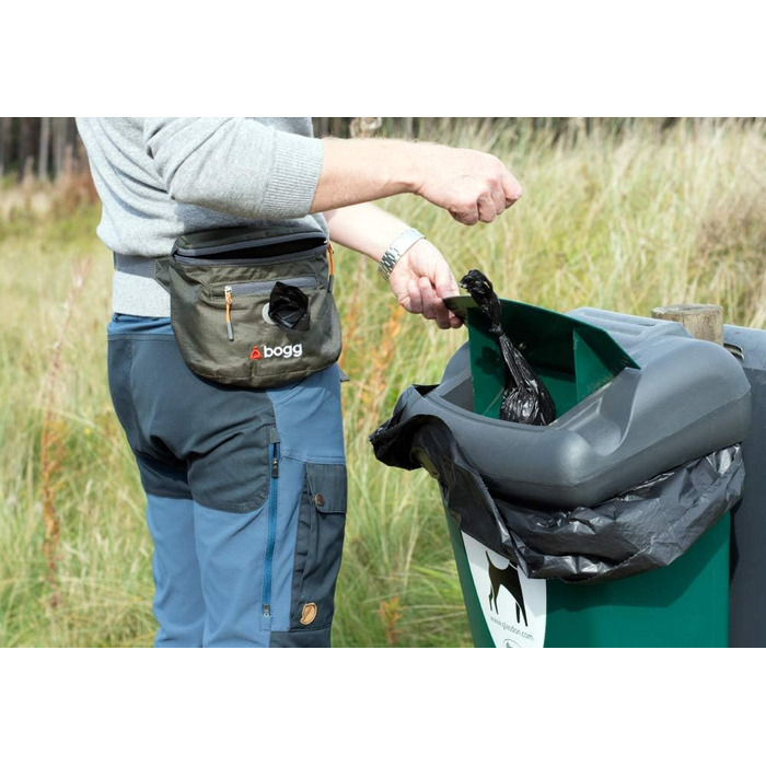 Сумка на плече для собак BOGG з дозатором пакетів для вигулу та контейнером для відходів (Buster Green)