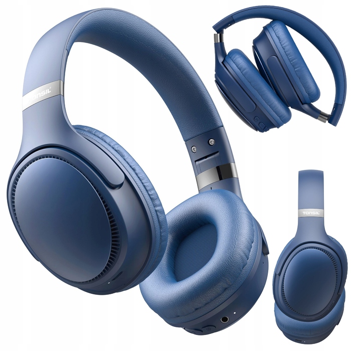 Бездротові навушники TONSIL R35BT (сині), накладні, Bluetooth / SD / FM