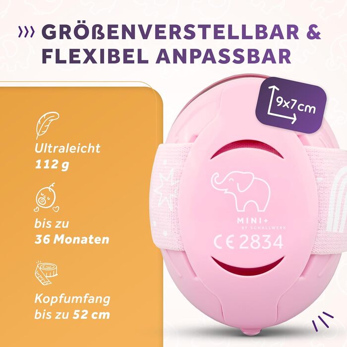 Schallwerk Mini+ - Навушники-захисники вух для малюків, шумопоглинаючі, рожевий (Blossom Pink)