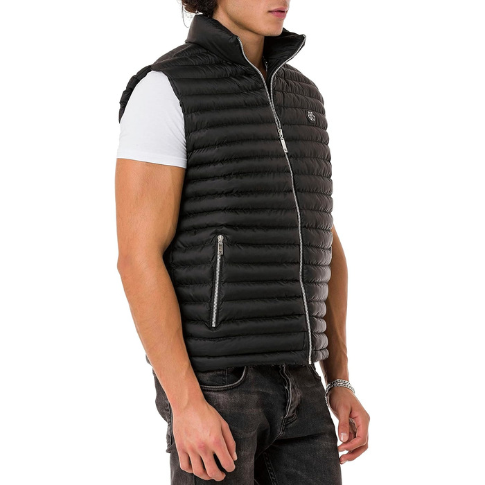 Чоловіча жилетка Redbridge з коміром-стійкою, модель Bubble Vest, колір чорний