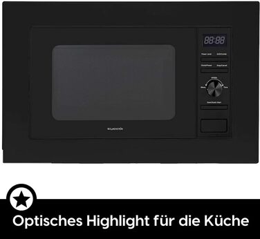 Мікрохвильова піч Wolkenstein WMW800-20GB: 800W, 20л, 6 рівнів потужності, 9 програм, розморожування, LED-дисплей, захист від дітей, чорний