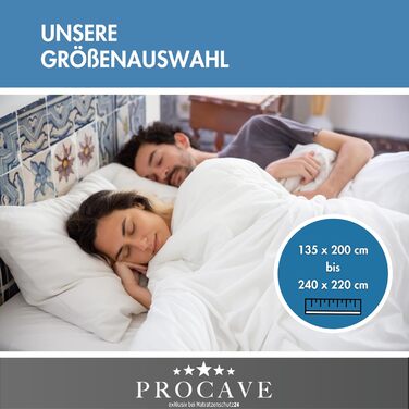 PROCAVE Micro-Comfort всесезонна ковдра 200x220 см, мікрофібра, стьобана, легка, м'яка, для ліжка, комфортна, Soft Touch